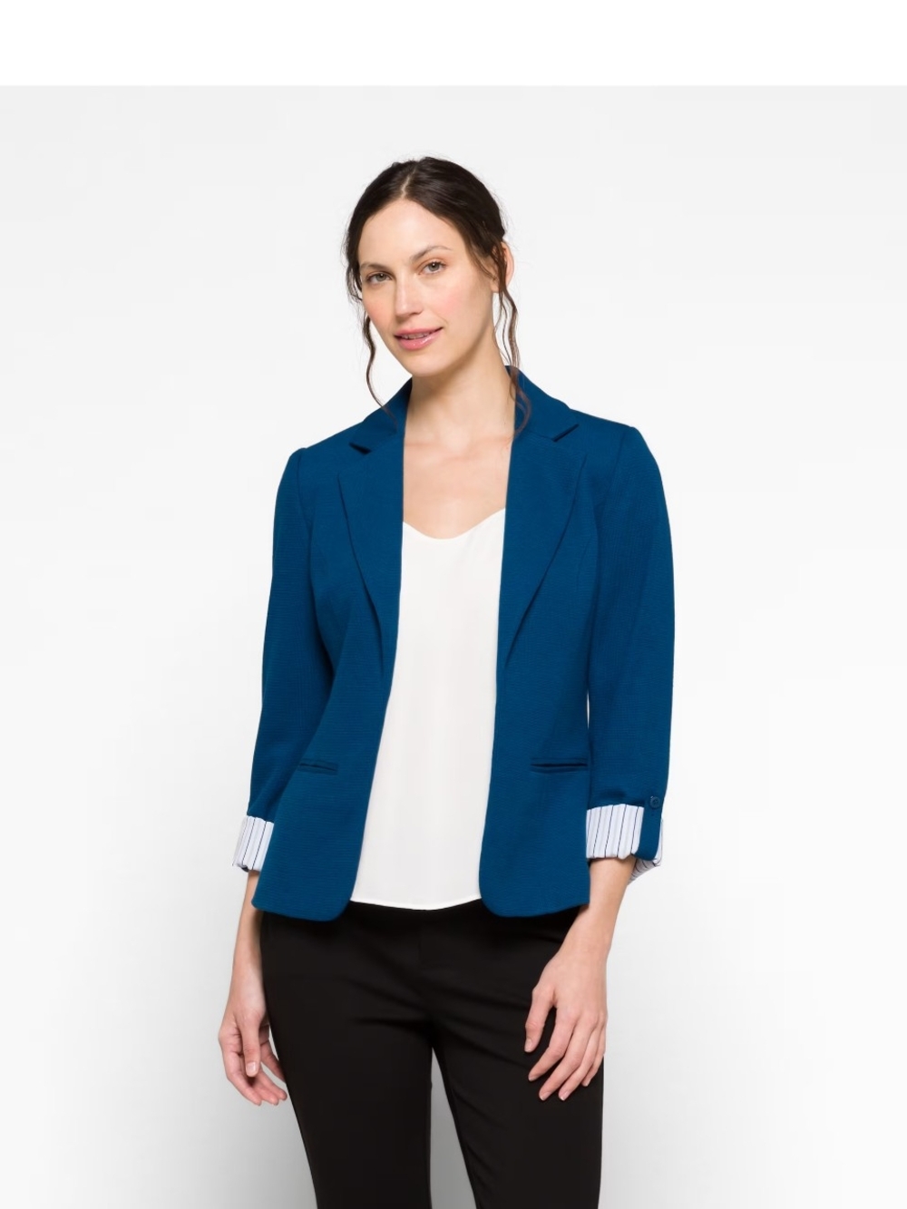 41 Hawthorn Women's Teal Blue Open-Front Blazer